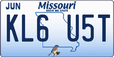 MO license plate KL6U5T