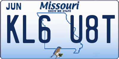 MO license plate KL6U8T