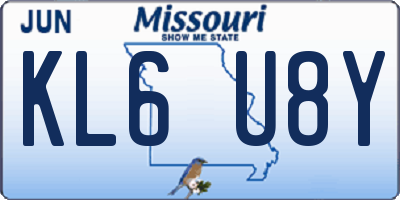 MO license plate KL6U8Y
