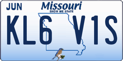 MO license plate KL6V1S