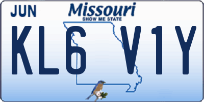 MO license plate KL6V1Y