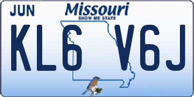 MO license plate KL6V6J