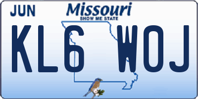 MO license plate KL6W0J