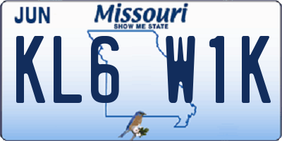 MO license plate KL6W1K