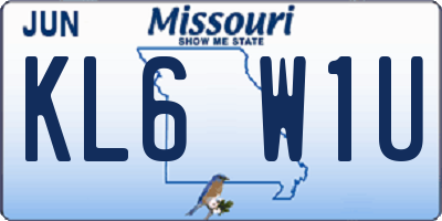 MO license plate KL6W1U