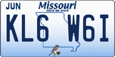 MO license plate KL6W6I