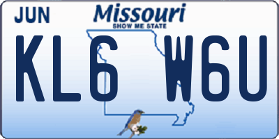 MO license plate KL6W6U