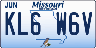 MO license plate KL6W6V