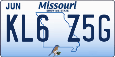 MO license plate KL6Z5G