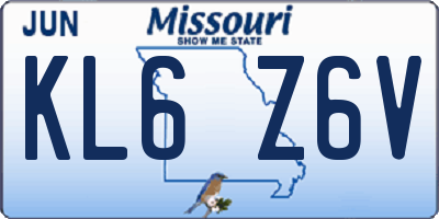 MO license plate KL6Z6V