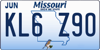 MO license plate KL6Z9O