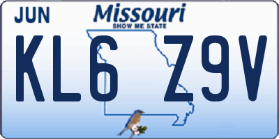 MO license plate KL6Z9V