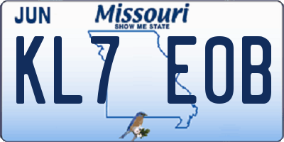 MO license plate KL7E0B