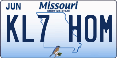 MO license plate KL7H0M