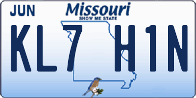 MO license plate KL7H1N