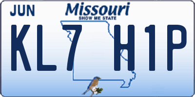 MO license plate KL7H1P