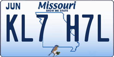 MO license plate KL7H7L