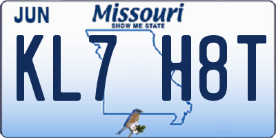 MO license plate KL7H8T