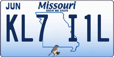 MO license plate KL7I1L