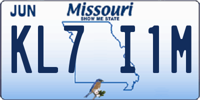 MO license plate KL7I1M