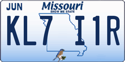 MO license plate KL7I1R