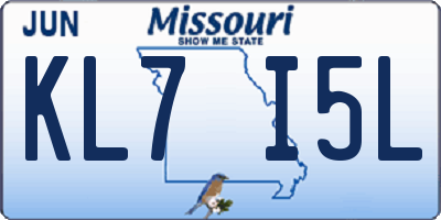 MO license plate KL7I5L