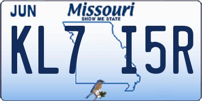 MO license plate KL7I5R