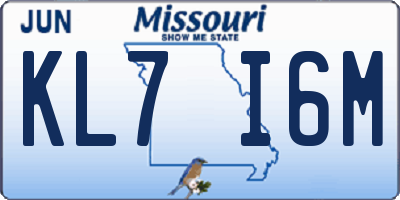 MO license plate KL7I6M