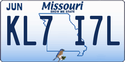 MO license plate KL7I7L
