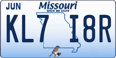 MO license plate KL7I8R