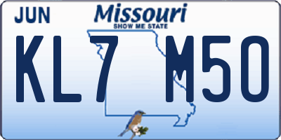 MO license plate KL7M5O