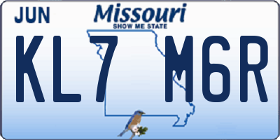 MO license plate KL7M6R