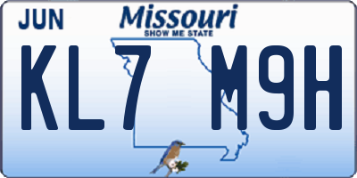 MO license plate KL7M9H