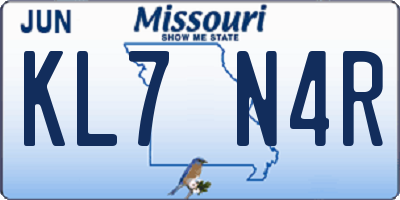 MO license plate KL7N4R