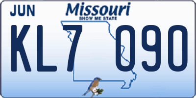 MO license plate KL7O9O