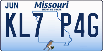 MO license plate KL7P4G
