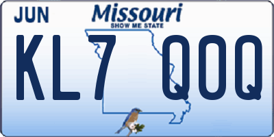 MO license plate KL7Q0Q