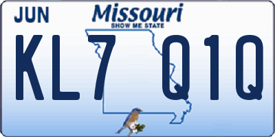 MO license plate KL7Q1Q