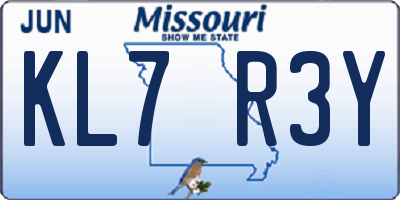 MO license plate KL7R3Y