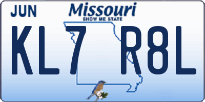 MO license plate KL7R8L