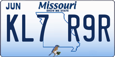 MO license plate KL7R9R
