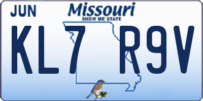 MO license plate KL7R9V