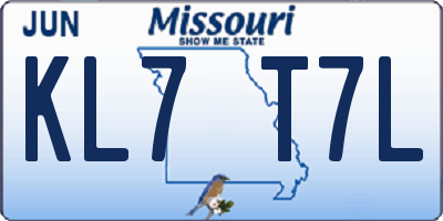 MO license plate KL7T7L