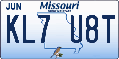 MO license plate KL7U8T