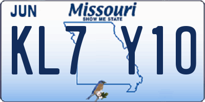 MO license plate KL7Y1O