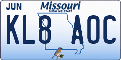 MO license plate KL8A0C