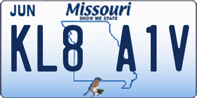 MO license plate KL8A1V