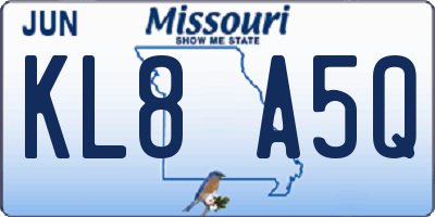 MO license plate KL8A5Q
