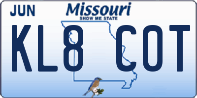 MO license plate KL8C0T
