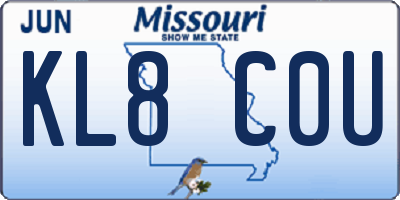 MO license plate KL8C0U
